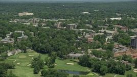 4.8K aerial stock footage flying by the campus of Princeton University, New Jersey Aerial Stock Footage | AX83_020