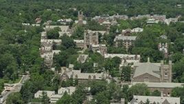 4.8K aerial stock footage of campus buildings, Mathey College and Blair Arch at Princeton University, New Jersey Aerial Stock Footage | AX83_021E