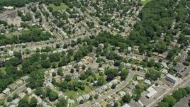 4.8K aerial stock footage flying over suburban homes in Union, New Jersey Aerial Stock Footage | AX83_073