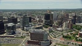 4.8K aerial stock footage of Downtown Newark high-rises and the New Jersey Performing Arts Center Aerial Stock Footage | AX83_083E