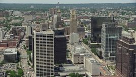 4.8K aerial stock footage of Downtown Newark towers and high-rises, New Jersey Aerial Stock Footage | AX83_085