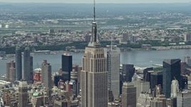 4.8K aerial stock footage of Empire State Building in Midtown Manhattan, New York City Aerial Stock Footage | AX83_127