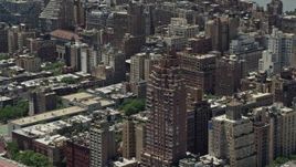 4.8K aerial stock footage of Park Belvedere condominium complex on the Upper West Side, New York City Aerial Stock Footage | AX83_136