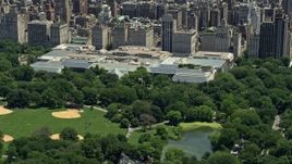 4.8K aerial stock footage of the Metropolitan Museum of Art in New York City Aerial Stock Footage | AX83_138