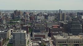 4.8K aerial stock footage of city office buildings and apartments, Soho, New York City Aerial Stock Footage | AX83_156
