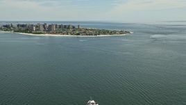 4.8K aerial stock footage approaching Coney Island, Brooklyn, New York City Aerial Stock Footage | AX83_209