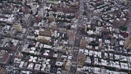 4K aerial stock footage Flying over Chelsea, revealing Lower Manhattan, New York, New York Aerial Stock Footage | AX84_055