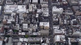 4K aerial stock footage Midtown Manhattan, Empire State Building, skyscrapers, New York, New York Aerial Stock Footage | AX84_058