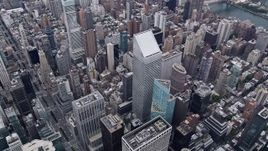 4K aerial stock footage Approaching Citigroup Center, Midtown Manhattan, New York, New York Aerial Stock Footage | AX84_066