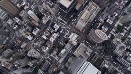 4K aerial stock footage Bird's eye view flying over Midtown Manhattan skyscrapers, New York, New York Aerial Stock Footage | AX84_067