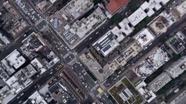 4K aerial stock footage of a bird's eye view of Avenue of the Americas, 7th Avenue, Chelsea, New York City Aerial Stock Footage | AX84_076E