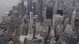 4K aerial stock footage of Alexander Hamilton Customs House, One World Trade Center, New York, New York Aerial Stock Footage | AX84_088