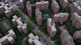 4K Aerial Video Flying over Stuyvesant Town, revealing FDR Drive, New York, New York Aerial Stock Footage | AX84_133