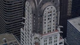 4K aerial stock footage of orbiting the Chrysler Building, Midtown Manhattan, New York City Aerial Stock Footage | AX86_043