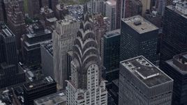 4K aerial stock footage of circling the Chrysler Building, Midtown Manhattan, New York City Aerial Stock Footage | AX86_044