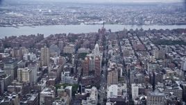 4K aerial stock footage of flying by Stuyvesant Town and East Village, New York City Aerial Stock Footage | AX86_060