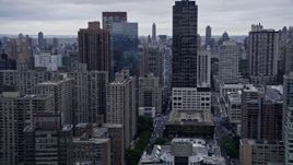 4K aerial stock footage flyby skyscrapers and apartment complexes, Upper West Side, New York City Aerial Stock Footage | AX86_064