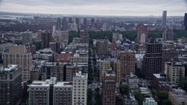 4K aerial stock footage of apartment complexes on the Upper West Side, New York City Aerial Stock Footage | AX86_068