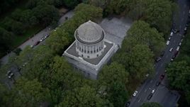 4K aerial stock footage of Grant's Tomb in Morningside Heights, New York City Aerial Stock Footage | AX86_070