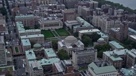 4K aerial stock footage a view of the Columbia University campus in Morningside Heights, New York City Aerial Stock Footage | AX86_072