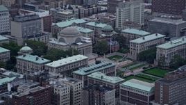 4K aerial stock footage of orbiting Low Library at the Columbia University campus in Morningside Heights, New York City Aerial Stock Footage | AX86_075