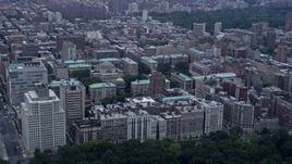 4K aerial stock footage fly away from the Columbia University campus in Morningside Heights, New York City Aerial Stock Footage | AX86_076