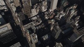 4K aerial stock footage Flying over city streets, skyscrapers, Midtown Manhattan, New York, New York Aerial Stock Footage | AX87_080