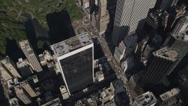 4K aerial stock footage Flying over Midtown Manhattan, revealing Upper East Side, New York, New York Aerial Stock Footage | AX87_081