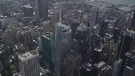 4K aerial stock footage Approach Bank of America Tower, Midtown Manhattan, New York, New York Aerial Stock Footage | AX87_084