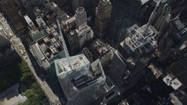 4K aerial stock footage Bird's eye view, Bank of America Tower, Midtown Manhattan, New York, New York Aerial Stock Footage | AX87_086