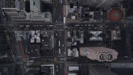 4K aerial stock footage Bird's eye view flying over 7th Avenue, Midtown Manhattan, New York, New York Aerial Stock Footage | AX87_118
