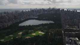 4K aerial stock footage Flying by Central Park, New York, New York Aerial Stock Footage | AX87_130
