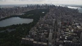 4K aerial stock footage Flying over Upper West Side, Central Park; New York, New York Aerial Stock Footage | AX87_141