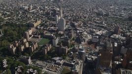 4K aerial stock footage of flying over Long Island University Brooklyn Campus, Brooklyn, New York Aerial Stock Footage | AX88_010
