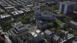 4K aerial stock footage orbit City College of New York, Hamilton Heights, New York Aerial Stock Footage | AX91_016