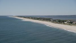 4K aerial stock footage of a row of mansions on the beach, Southampton, New York Aerial Stock Footage | AX91_219