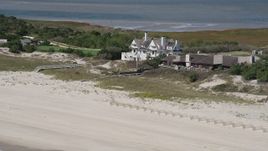 4K aerial stock footage of upscale beach homes in Southampton, New York Aerial Stock Footage | AX91_221