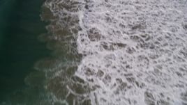 5K aerial stock footage of a bird's eye view of Pacific Ocean waves, Shell Beach, California Aerial Stock Footage | AXSF02_030