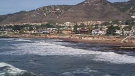 5K aerial stock footage of flying by oceanfront homes, Shell Beach, California Aerial Stock Footage | AXSF02_033