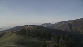5K aerial stock footage flying over and pan across mountain ridges, Los Padres National Forest, California Aerial Stock Footage | AXSF03_108