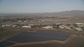 5K aerial stock footage of approaching the Salinas Municipal Airport, Salinas, California Aerial Stock Footage | AXSF03_115