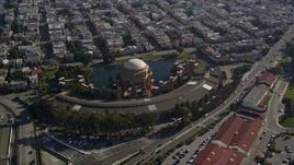 5K aerial stock footage orbiting the Palace of Fine Arts, San Francisco, California Aerial Stock Footage | AXSF05_028