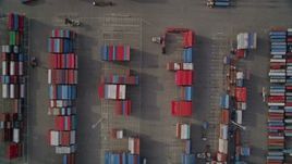 5K aerial stock footage of a bird's eye view of Port of Oakland shipping containers, California Aerial Stock Footage | AXSF06_010