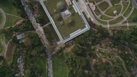 5K aerial stock footage bird's eye of Golden Gate Park, reveal museums, concourse and tea gardens, San Francisco, California Aerial Stock Footage | AXSF06_032
