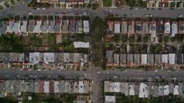 5K aerial stock footage of a bird's eye of row houses and streets in the Inner Sunset District, San Francisco, California Aerial Stock Footage | AXSF06_036