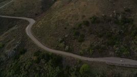 5K aerial stock footage pan across and fly over Highway 1 on the coast, Marin County, California Aerial Stock Footage | AXSF06_054