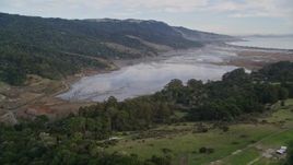 5K aerial stock footage of approaching Bolinas Lagoon, Bolinas, California Aerial Stock Footage | AXSF06_067