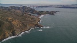 5K aerial stock footage of the Marin Headlands, San Francisco in the  distance, Marin County, California Aerial Stock Footage | AXSF06_072