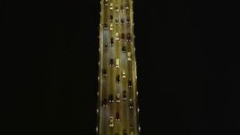 5K aerial stock footage bird's eye view flying over Bay Bridge, San Francisco, California, night Aerial Stock Footage | AXSF07_028