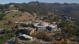 5K aerial stock footage of approaching Lawrence Berkeley National Laboratory, Berkeley, California Aerial Stock Footage | AXSF08_010